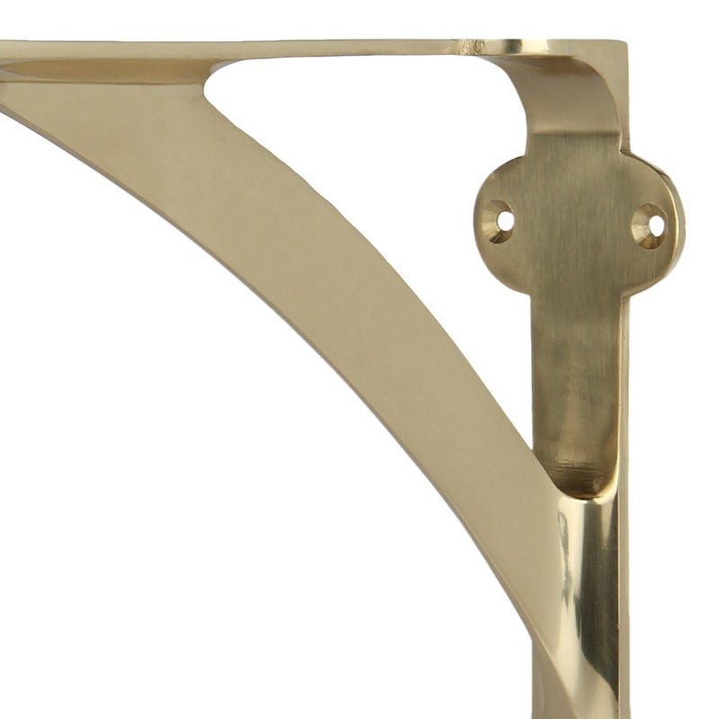 A29 Set of 2 Shelf Brackets for 6", 8", 10" Shelves - Polished Brass Finish - 7.88" X 5.88" Heavy Duty Brass L Brackets for Wall Shelves Hardware Included, - Image 5
